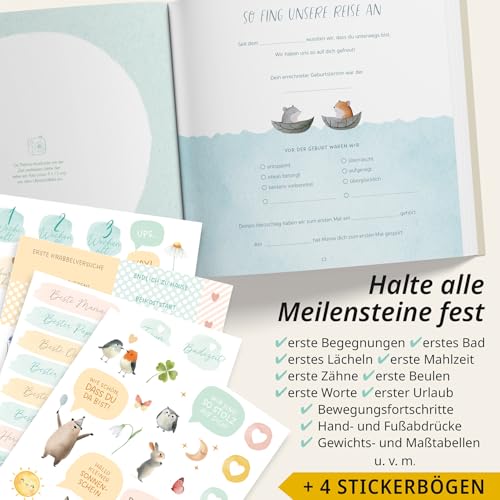 Rabano Mein Erstes Jahr Babyalbum | Hochwertiges Fotoalbum Baby Geschenk – Ansicht 5
