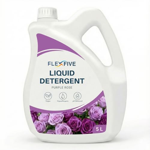 Image of Liquid Detergent Purple Rose Fragrance | Stain Remover Liquid for Clothes | Works in Top & Front Load Washing Machines (5L)