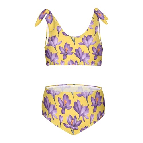 Astragalus Flower Girls Tankini Swim Set, Two Piece Swimsuits Summer Bikini Swimwear Set for Girls, 3T