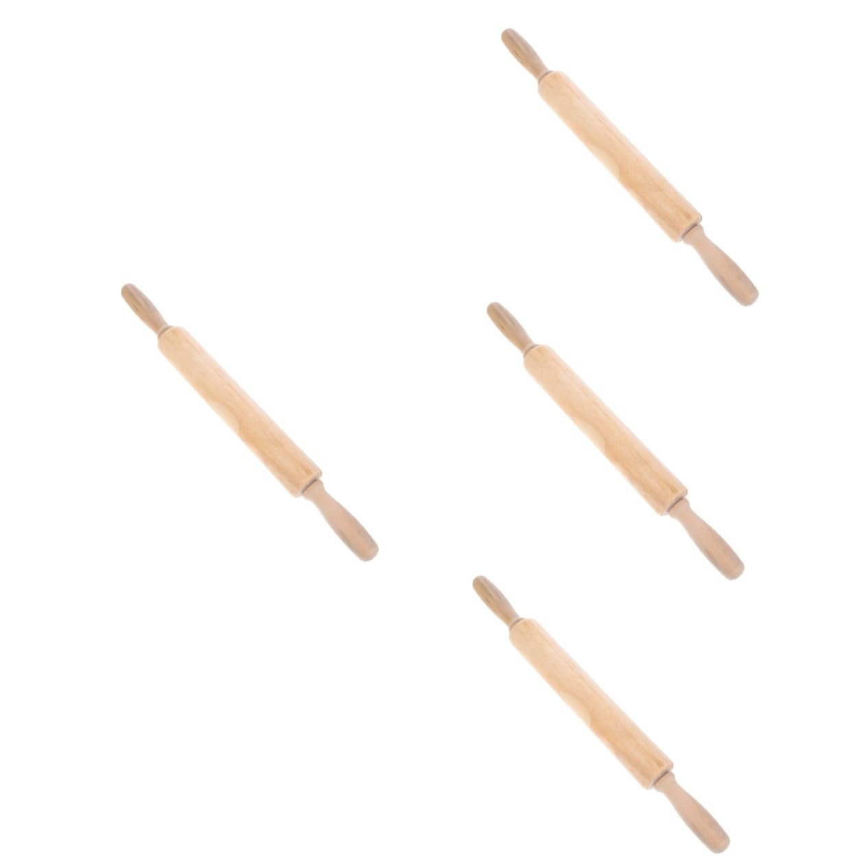4stücke Holz Teigroller Aus Massivem Holz Langlebiger Antihaftbeschichteter Nudelholz Für Backen Von Brot Dumplings Und Keksen Einfach Zu Reinigen Handhaben
