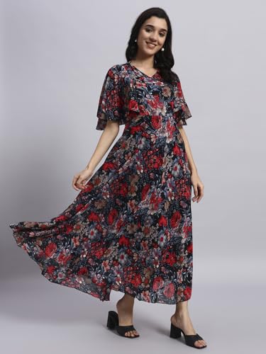 Image of HELLO DESIGN Women V-Neck Solid Maxi Dresses