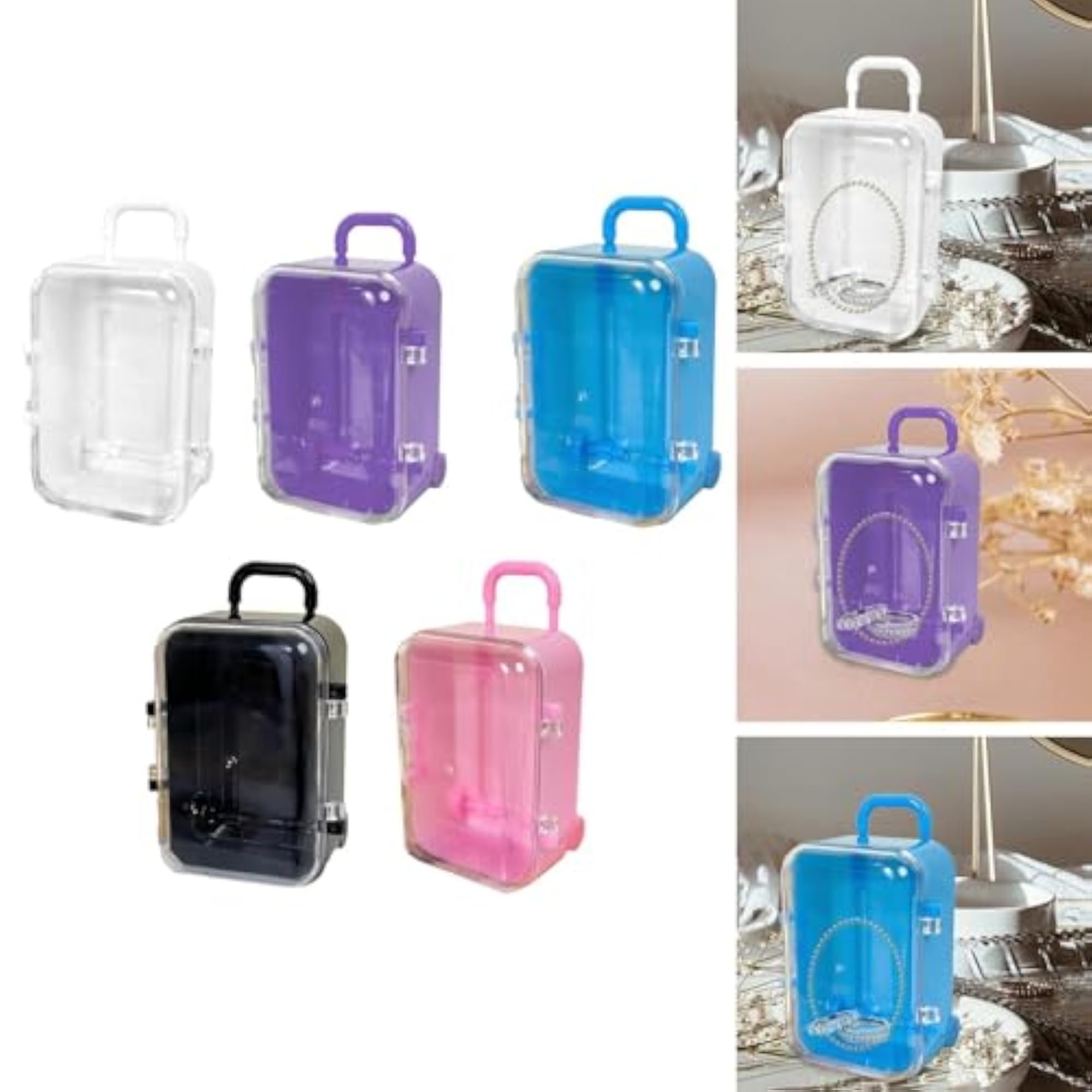 Miniature Jewelry Storage Case, Tiny Suitcases Box for Easy Carry