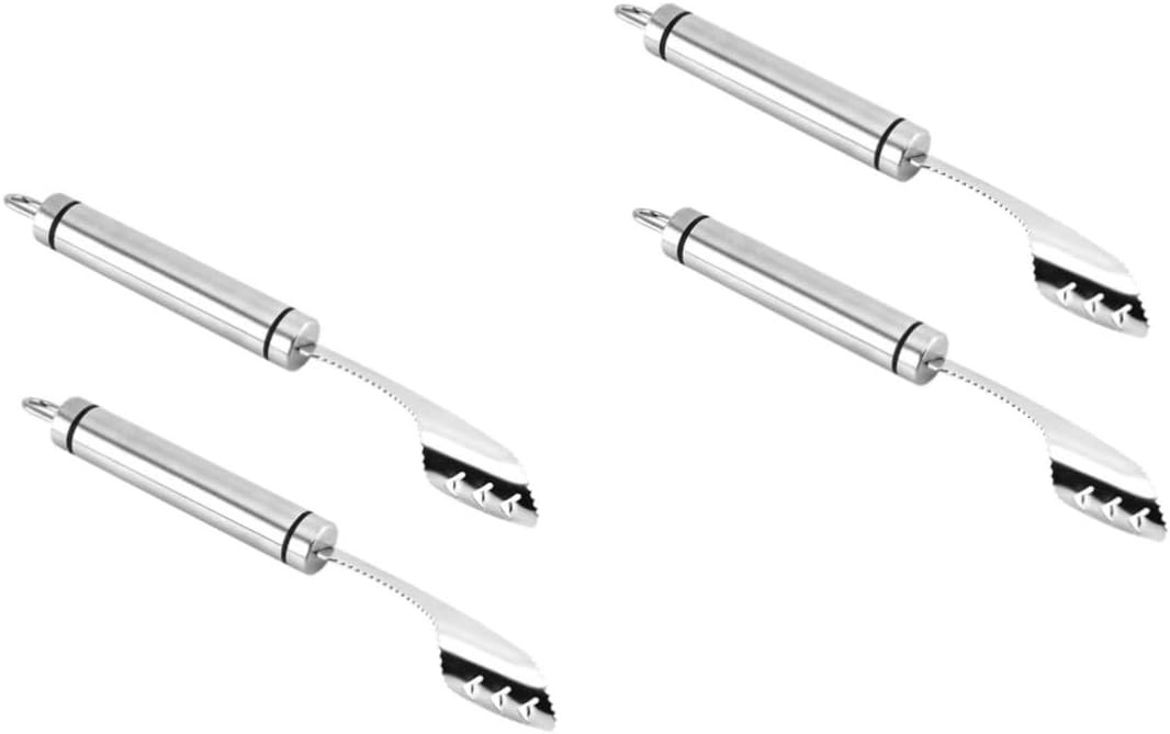 KICHOUSE 4pcs Pepper Corer Tool Serrated Edge Chili Remover for Kitchen Fast Easy Vegetable Cutting