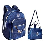 Kit Mochila e Lancheira Térmica Rebecca Bonbon RB24666 Jeans