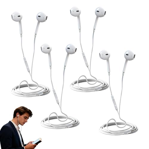 Wafuesh Set Di 4 Cuffie Con Cavo Con Microfono E Controllo Del Volume, Cuffie Compatibili Con Telefoni Cellulari, Tablet, PC, MP3 E Altri Dispositivi Audio Con Da 3,5 Mm, Auricolari Con Microfono