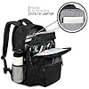 ZORFIN 26L Black Backpack for College, and Travel: Water Resistant Bookbag #4