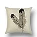 HEELPPO Funda De CojíN CojíN Tumblr Almohada para La Cintura del Coche Funda De CojíN Decorativa Pluma Y BrúJula DecoracióN CojíN No Incluido Cremallera Invisible 45 * 45cm 1