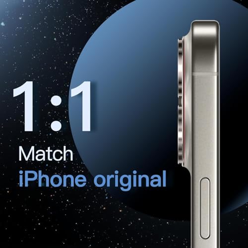 Image of Tempered Glass Camera Lens Protector for iPhone 16 Pro /iPhone 16 Pro Max - Alloy Metal Cover with Tempered Glass - Scratch Resistant, Easy Installation (Grey)