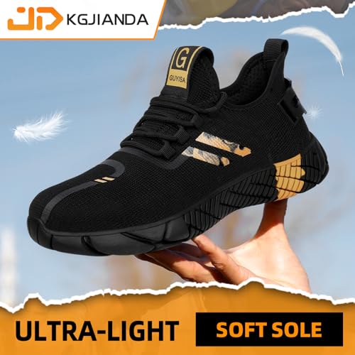 Image of Steel Toe Shoes for Men, Lightweight Safety Work Shoes, Breathable Puncture-Resistant Work Shoes for Warehouse, Factory and Light Construction