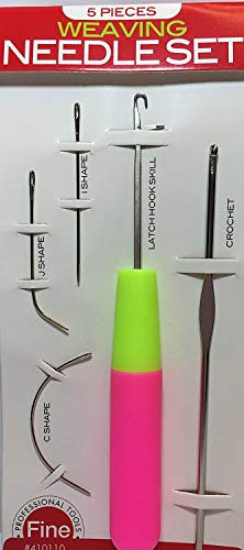 5 Pieces Weaving Needle Set with"C""J""I" shape needle & Latch hook, Crochet needle