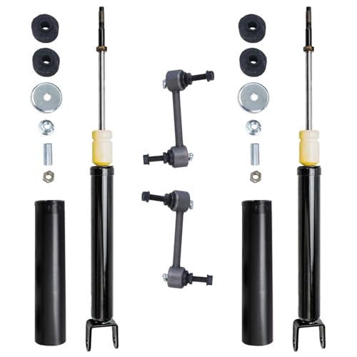 Image of Detroit Axle - Rear 4pc Shock Absorbers Kit for 10-18 Ford Taurus 10-12 Lincoln MKS, 2 Shock Absorbers Assembly 2 Sway Bars 2010 2011 2012 2013 2014 2015 2016 2017 2018 Replacement