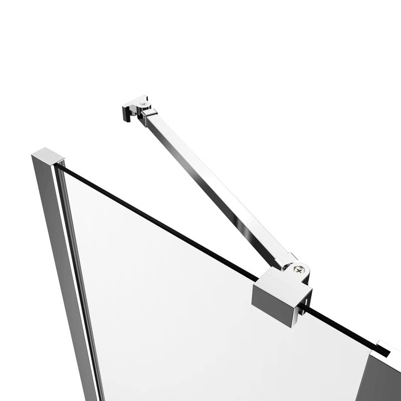 Stabilisateur - Barre d'appui - 50 cm - Pour douche, paroi de douche - En verre - Rotation à 360° - En aluminium - Épaisseur du verre : 5-8 mm - Avec articulation flexible