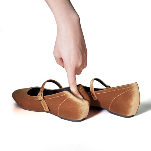 Image of Cusolemore Mary Jane Flat Shoes with Arch Support and Hidden Wedge Heel, Women Ballet Flats, Mary Jane Flats, Comfortable Dress Shoes