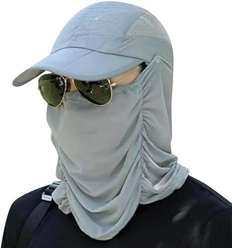 Face Mask Cap with UV Protection Summer Sun Hat Scarf Nylon Breathable Full Face Shield Cap Outdoor Bike Riding Hiking Sun Protection Mask Cap(Multicolor-multidesign)-picture-16