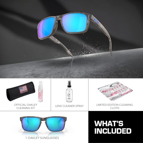 Oakley OO9102 HOLBROOK MATTE BLACK Frame – PRIZM SAPPHR IRID POLAR Lens, Polarized Square Shape Sunglasses with Official Eyewear Kit Bundle3