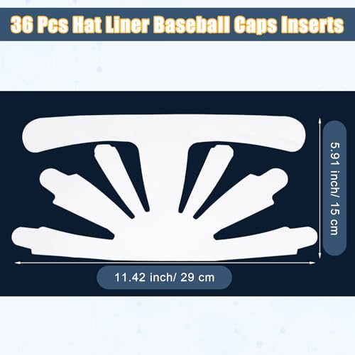 Image of Coume 36 Pcs Hat Inserts Ball Caps Shapers for Baseball Caps Reusable Plastic Hat Crown Insert Inner for Sports Peaked Cap Accessories White