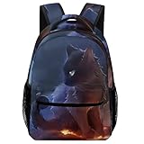 Cat Warrior Backpack Bookbag Cute Funny Printed Graphic for Book Study Travel