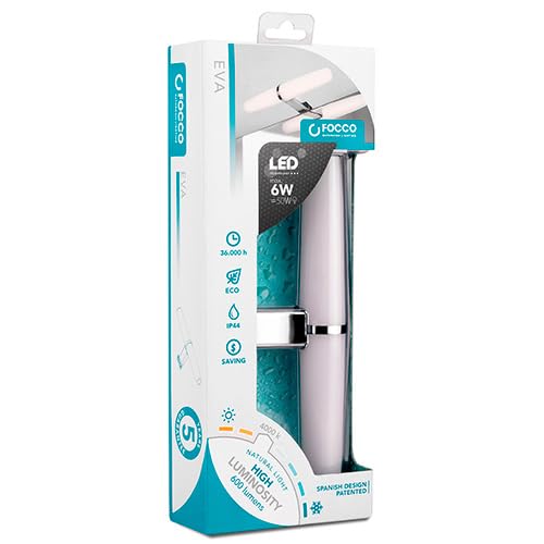 Aplike - Applique LED Multiencrochet pour miroir de salle de bain - Lumière blanche froide (5700K) - 23,3 cm | Modèle Sol