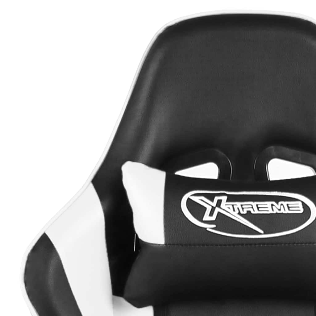 Sedia Gaming Girevole Bianca e Nero, PVC