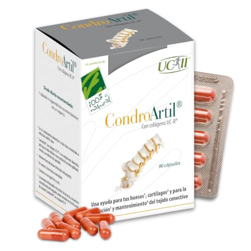 CondroArtil® - Colágeno Tipo 2 UC-II® No Desnaturalizado - Ayuda a Fortalecer los Huesos y Cartílagos - Contribuye a la Formación y Mantenimiento del Tejido Conectivo - 90 Cápsulas - 100% Natural