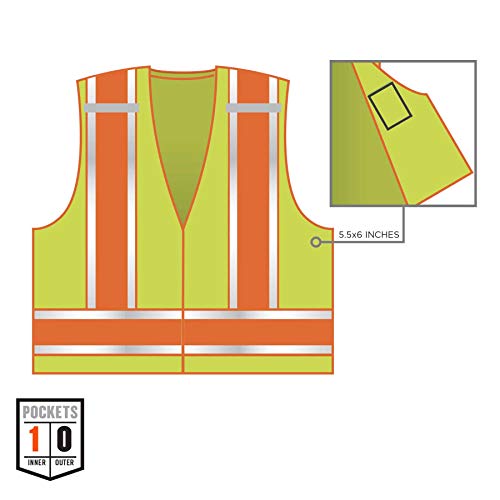 Public Safety Reflective Vest, High Visibility, Ansi Compliant, Breakaway, 6Xl/7Xl, Ergodyne Glowear 8245Psv,Lime #TOP3