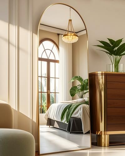 58"x18" Arched Full Length Mirror, Floor Mirror With Stand, Frees...