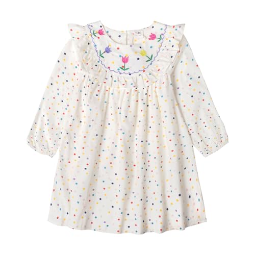 Robe à pois pour fille en coton doux anti-irritation