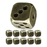 CLISPEED 12 Stück Vintage Spielwürfel aus Messing mit Abgerundeten Ecken 6 seitige Metall Würfel für Brettspiele und Tischspiele Stilvolles Retro Design