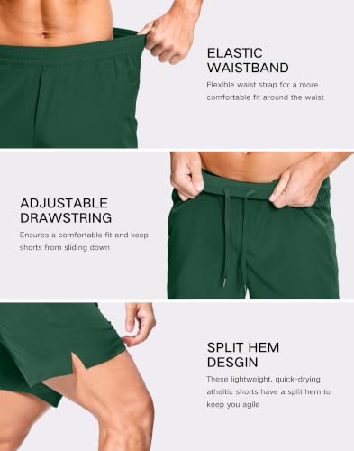 Image of GGJ Men's Lightweight Athletic Shorts with 2 Zipper Pockets 7 inch /9 inch /5 inch Gym Workout Running Quick Dry Tennis Shorts for Men