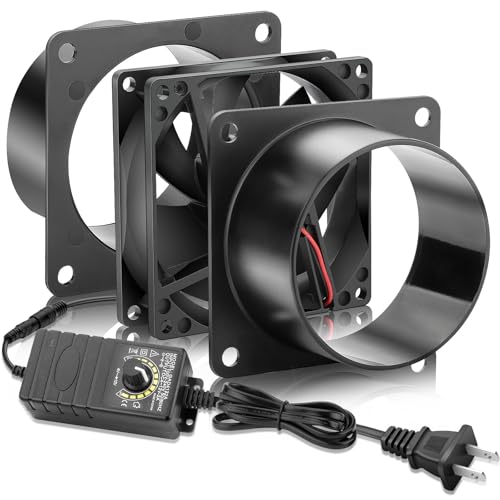 WDERAIR 80mm x 25mm 3 Inch Duct Household Ventilation 12V Exhaust Fan with Speed Controller for DIY Greenhouse 3D Print Smoke Paint Fume Extractor-D8025