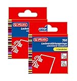 Lochverstärker, Kunststoff Herlitz 8767220 Lochverstärker, 11 mm quadratisch, transparent, selbstklebend, 700er Spenderbox (Transparent, 2 Packungen)