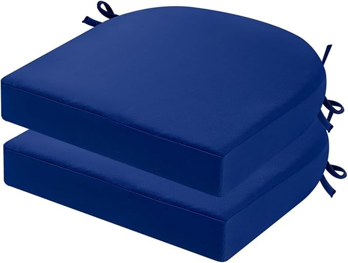 ANAND INDIA GROUPS Patio D-8 Outdoor Chair Cushions for Patio Furniture (Set of 2) (Cushion Thinkness 5cm) Chair Cushions Set Waterproof Round Corner Outdoor Seat Cushions (Blue)-picture-26
