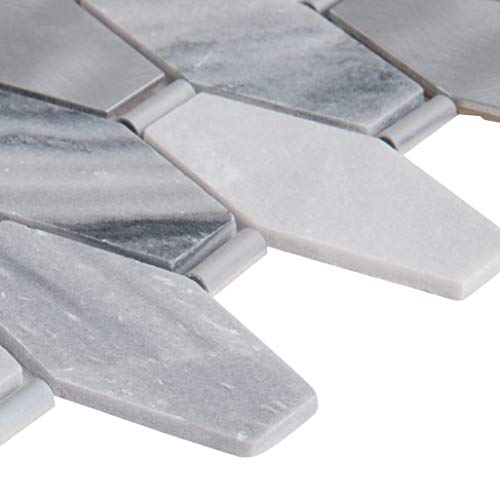 Msi Ankara Blend Of Stone And Metal Tile, 11.61 In. X 13 In.,Gray, 15 Piece For Bathroom, Kitchen Backsplash, Accent Wall Tile, And Shower Wall Tile #TOP5