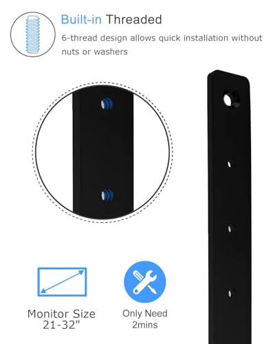 Image of IFCASE Steel VESA Extension Brackets for Monitor Ceiling /Wall Mounts, Adjustable Heavy Duty 100mm 75mm VESA Extender Arms Plate Bracket (Black)
