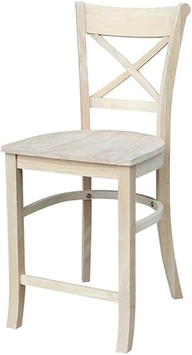 Miniatura 10 de IC International Concepts Taburete de bar Charlotte, 30 pulgadas, listo para terminar