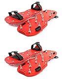 QWORK Zapatos con Pinchos, 2 Pares de Zapatos aireadores de césped con Picos Cortos de 2,5 cm, Suelos epoxi, revestimientos, instalación de Cubiertas, par Color Rojo