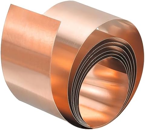 uxcell Copper Sheet Roll, Metal Foil Plate 1000mm x 35mm x 0.1mm