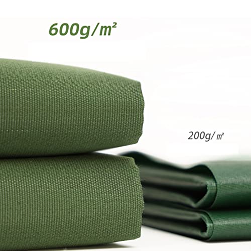 Toile robuste avec oeillets renforcés bâche imperméable 4x5m verte de protection - 6