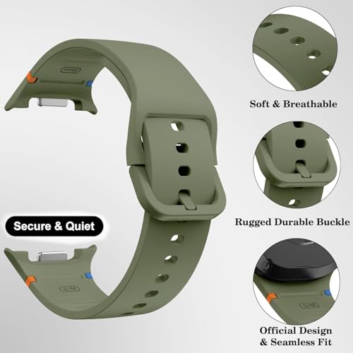 Image of VEMIGON Sport Band Compatible with Samsung Galaxy Watch 8 /8 Classic, No Gap One Click Soft Silicone Replacement Strap for Galaxy Watch 8 40mm 44mm /8 Classic 46mm
