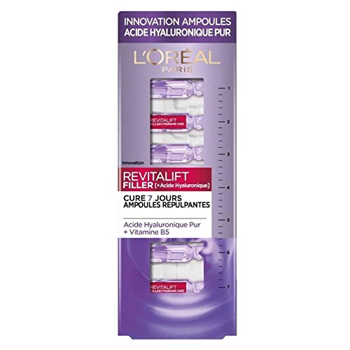 L’Oréal Paris – Ampoules repulpantes – Cure de 7 Jours – Revitalift filler – Concentré en Acide Hyaluronique Pur