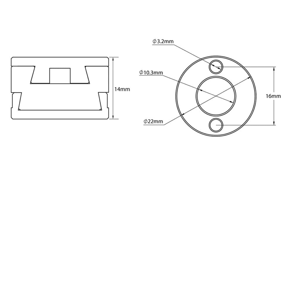 16 mm Oldham-Kupplung, T8 Z-Achsen-Schraube, heißes Bett, reduziert Druckschwingung, CNC-Flexible Wellenkupplung, zylindrische 3D-Drucker-Teile