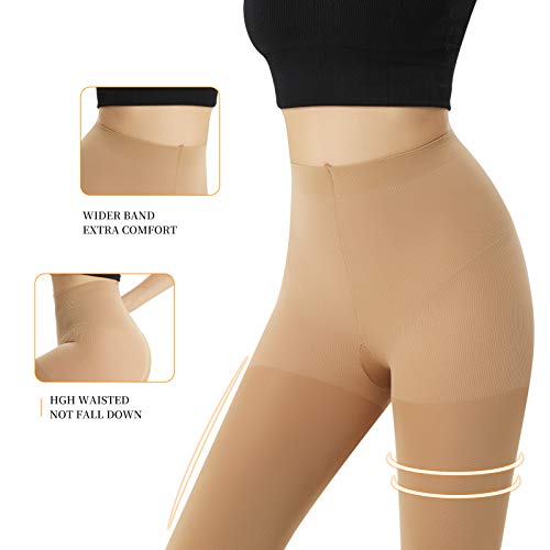 MANZI Women's 2 Pairs Super Opaque Tights for Women 120 Denier Control Top3