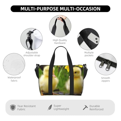 Travel Duffel Bags Personal Item Bag Carry on Luggage Bag Training Handbag Lightweight Waterproof Sports Gym Bag Cute Ducks Weekender Bag for Women Men3