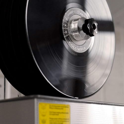 Pulitore a ultrasuoni per dischi in vinile, pulizia profonda per 1-6 dischi, funzione timer digitale con staffa elettrica, soluzione di pulizia efficiente