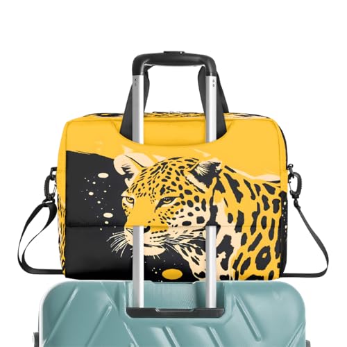 Maletín para laptop 15.6-16 pulgadas estampado leopardo amarillo miniatura 7