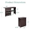 Best Choice Products Folding Sewing Table Multipurpose Craft Station & Side Desk with Compact Design, Wheels, Shelves, Storage Trays, Pegs, Magnetic Doors, Metal Doorknobs - Espresso