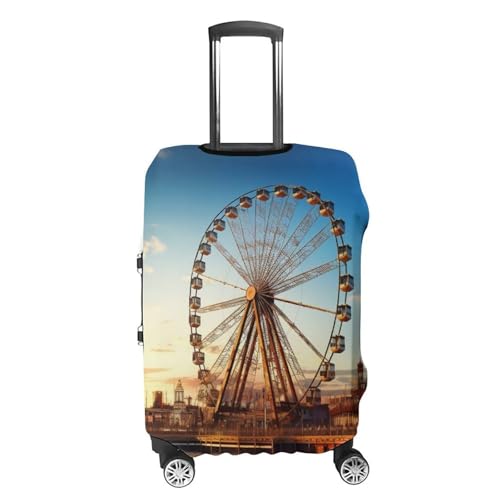Travel Luggage Cover Elastic Suitcase Protector Anti-Scratch Washable Ferris Wheel Luggage Sleeve Tsa Approved Carry on Covers Baggage Cover Fits 18-32 Inch Luggages4
