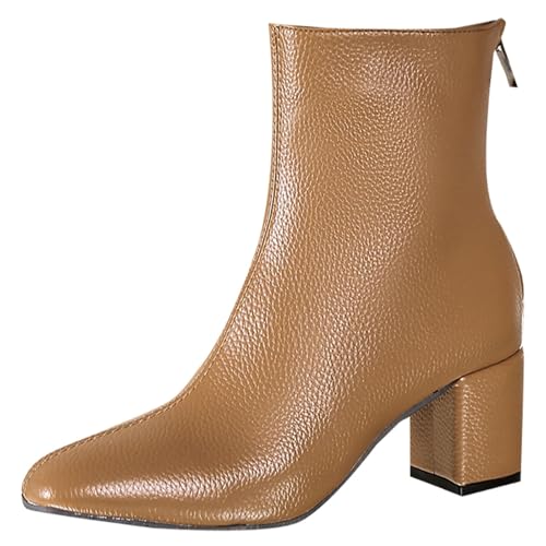 Bottines pour femme avec talon en cuir bottes courtes tendances chic