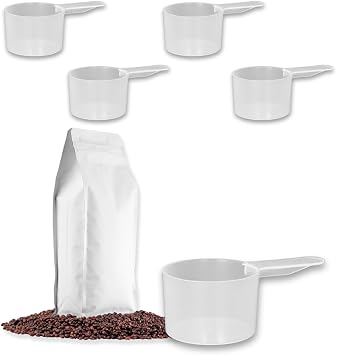 4 Pack 2 Tablespoon Plastic Measuring Scoop 1/8 cup / 29.6cc / 29.6 ml / 1 oz. for Protein, Powders, Coffee, Milk Powder, Laundry Soap