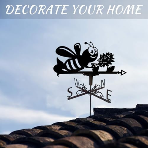 Veleta de viento de abeja de 35x50 cm, indicador de dirección para tejado 3